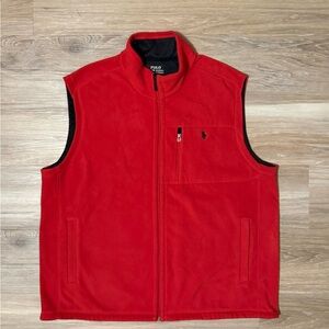 Polo Ralph Lauren Performance Fleece Vest Mens XXL Red Full Zip Golf Preppy